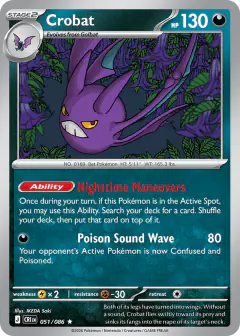 Crobat 051/086 Rare card from Chaos Rising