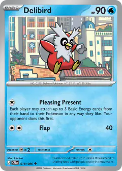 Delibird 018/086 Uncommon card from Chaos Rising