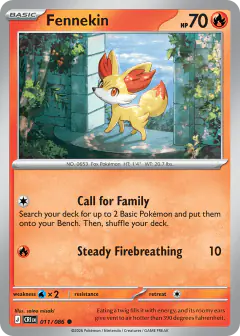 Fennekin 011/086 Common card from Chaos Rising