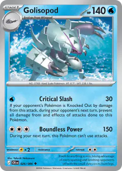 Golisopod 026/086 Uncommon card from Chaos Rising