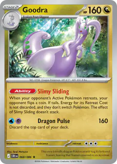 Goodra 068/086 Rare card from Chaos Rising