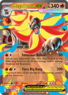 Mega Pyroar ex 015/086 Double Rare card from Chaos Rising