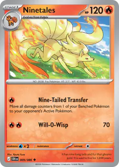 Ninetales 009/086 Uncommon card from Chaos Rising