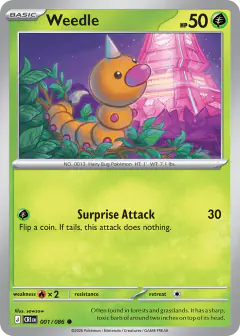 Weedle 001/086 Common card from Chaos Rising