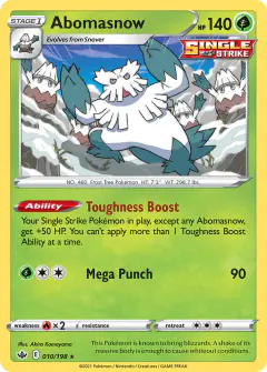 Abomasnow 010/198 Rare card from Chilling Reign