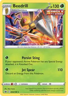 Beedrill 003/198 Rare Holo card from Chilling Reign