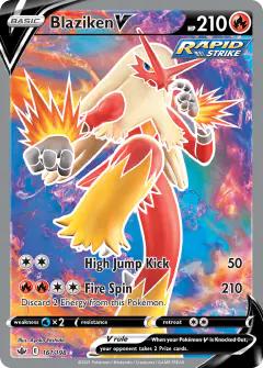 Blaziken V 161/198 Rare Ultra card from Chilling Reign
