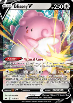 Blissey V 119/198 Rare Holo V card from Chilling Reign