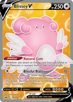 Blissey V 182/198 Rare Ultra card from Chilling Reign
