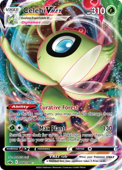 Celebi VMAX 008/198 Rare Holo VMAX card from Chilling Reign