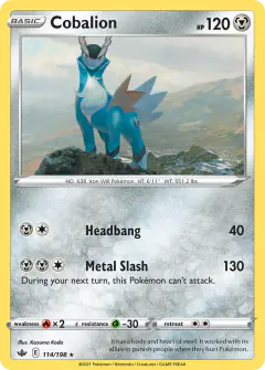 Cobalion 114/198 Rare Holo card from Chilling Reign