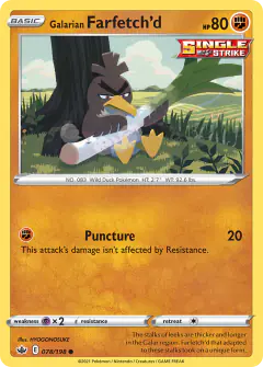 Galarian Farfetch'd 078/198 Common card from Chilling Reign