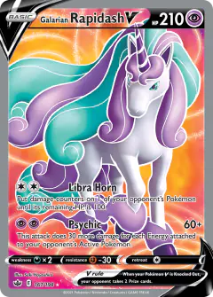 Galarian Rapidash V 167/198 Rare Ultra card from Chilling Reign
