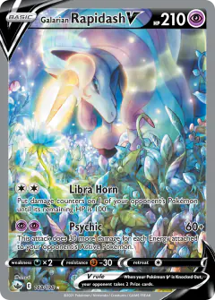 Galarian Rapidash V 168/198 Rare Ultra card from Chilling Reign