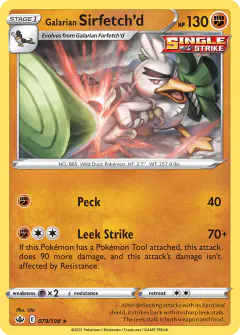 Galarian Sirfetch'd 079/198 Rare card from Chilling Reign