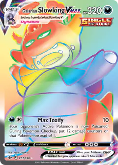 Galarian Slowking VMAX 207/198 Rare Rainbow card from Chilling Reign