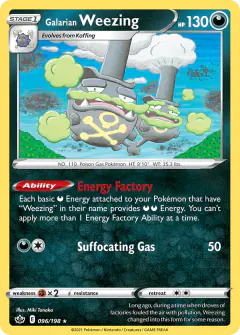 Galarian Weezing 096/198 Rare card from Chilling Reign