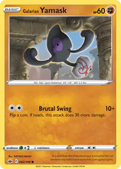 Galarian Yamask 082/198 Common card from Chilling Reign