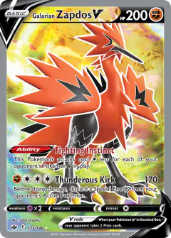 Galarian Zapdos V 173/198 Rare Ultra card from Chilling Reign