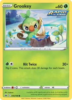 Grookey 016/198 Common card from Chilling Reign