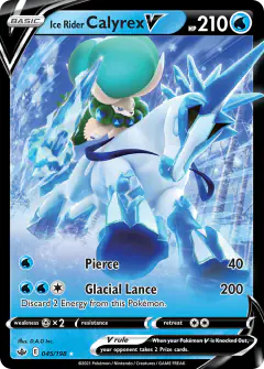 Ice Rider Calyrex V 045/198 Rare Holo V card from Chilling Reign