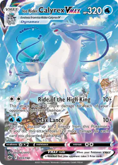 Ice Rider Calyrex VMAX 203/198 Rare Rainbow card from Chilling Reign