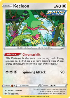 Kecleon 122/198 Rare card from Chilling Reign
