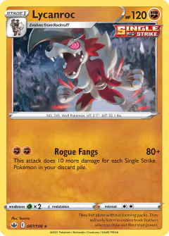 Lycanroc 087/198 Rare Holo card from Chilling Reign