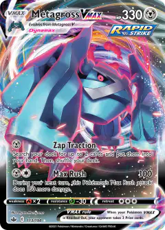 Metagross VMAX 113/198 Rare Holo VMAX card from Chilling Reign