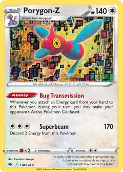 Porygon-Z 118/198 Rare Holo card from Chilling Reign