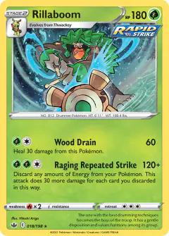 Rillaboom 018/198 Rare Holo card from Chilling Reign