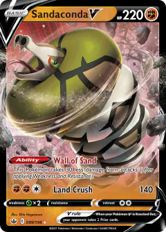 Sandaconda V 089/198 Rare Holo V card from Chilling Reign