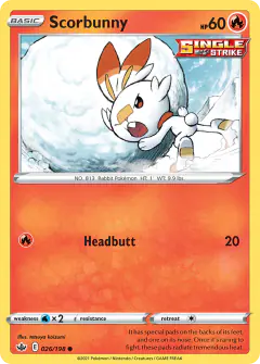 Scorbunny 026/198 Common card from Chilling Reign