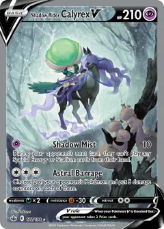 Shadow Rider Calyrex V 172/198 Rare Ultra card from Chilling Reign