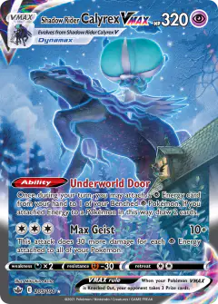 Shadow Rider Calyrex VMAX 205/198 Rare Rainbow card from Chilling Reign