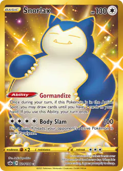 Snorlax 224/198 Rare Secret card from Chilling Reign