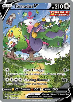 Tornadus V 185/198 Rare Ultra card from Chilling Reign