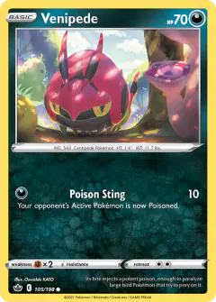 Venipede 105/198 Common card from Chilling Reign