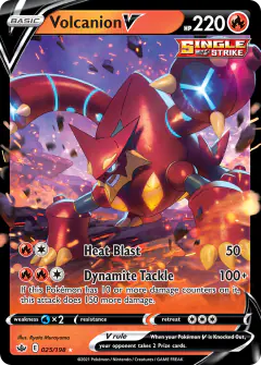 Volcanion V 025/198 Rare Holo V card from Chilling Reign