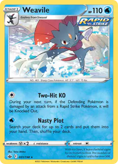 Weavile 031/198 Rare Holo card from Chilling Reign