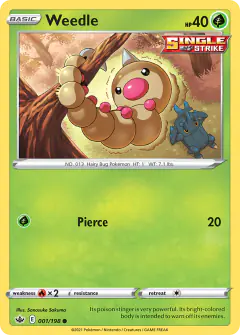 Weedle 001/198 Common card from Chilling Reign