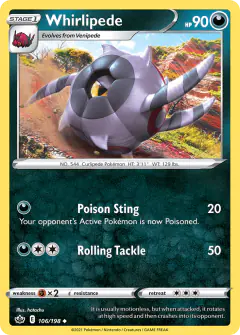 Whirlipede 106/198 Uncommon card from Chilling Reign