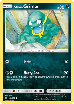 Alolan Grimer 130/236 Common card from Cosmic Eclipse