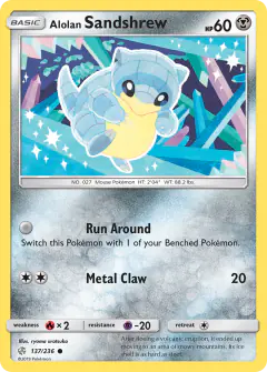 Alolan Sandshrew 137/236 Common card from Cosmic Eclipse