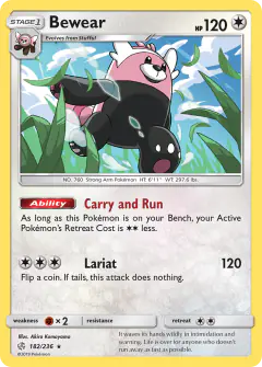 Bewear 182/236 Rare card from Cosmic Eclipse
