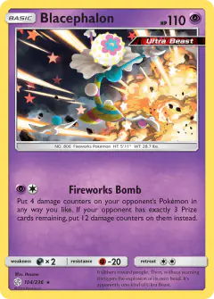 Blacephalon 104/236 Rare Holo card from Cosmic Eclipse