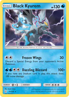 Black Kyurem 61/236 Rare Holo card from Cosmic Eclipse