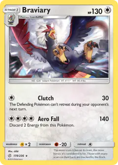 Braviary 178/236 Rare card from Cosmic Eclipse