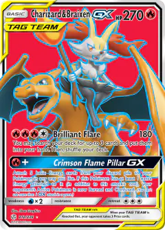 Charizard & Braixen-GX 212/236 Rare Ultra card from Cosmic Eclipse