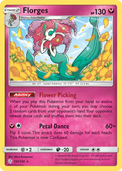 Florges 152/236 Rare Holo card from Cosmic Eclipse